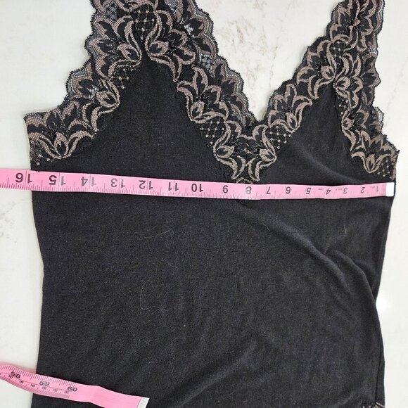 Soma Black Top Size Small Lace Trim Rayon Bamboo Blend Camisole Coquette - Picture 4 of 7